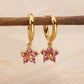 Flower Rhinestones Drop Earrings [304 Stainless Steel,18K Gold Plated]