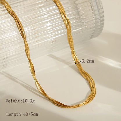 Three Strand Layered Necklace [304 Stainless Steel,18K Gold Plated]