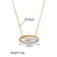 Horizontal Oval Pearl Necklace [304 Stainless Steel,18K Gold Plated]