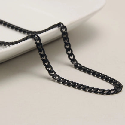 Black Cuban Link Chain Necklace [304 Stainless Steel]