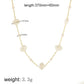 Flower Shell Pearl Necklace [304 Stainless Steel,18K Gold Plated]