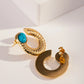 Vintage Turquoise Earrings [304 Stainless Steel,18K Gold Plated]