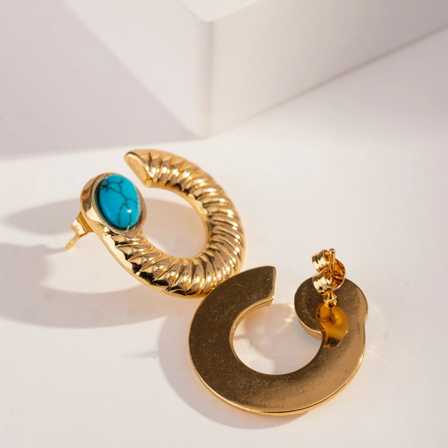 Vintage Turquoise Earrings [304 Stainless Steel,18K Gold Plated]