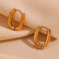 Oval Thick Earrings [304 Stainless Steel,18K Gold Plated]