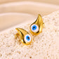 Blue Eyes Drop-Shaped Earrings Stainless Steel]