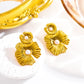 Roman Flower Artificial Pearls Drop Earrings [304 Stainless Steel,18K Gold Plated]