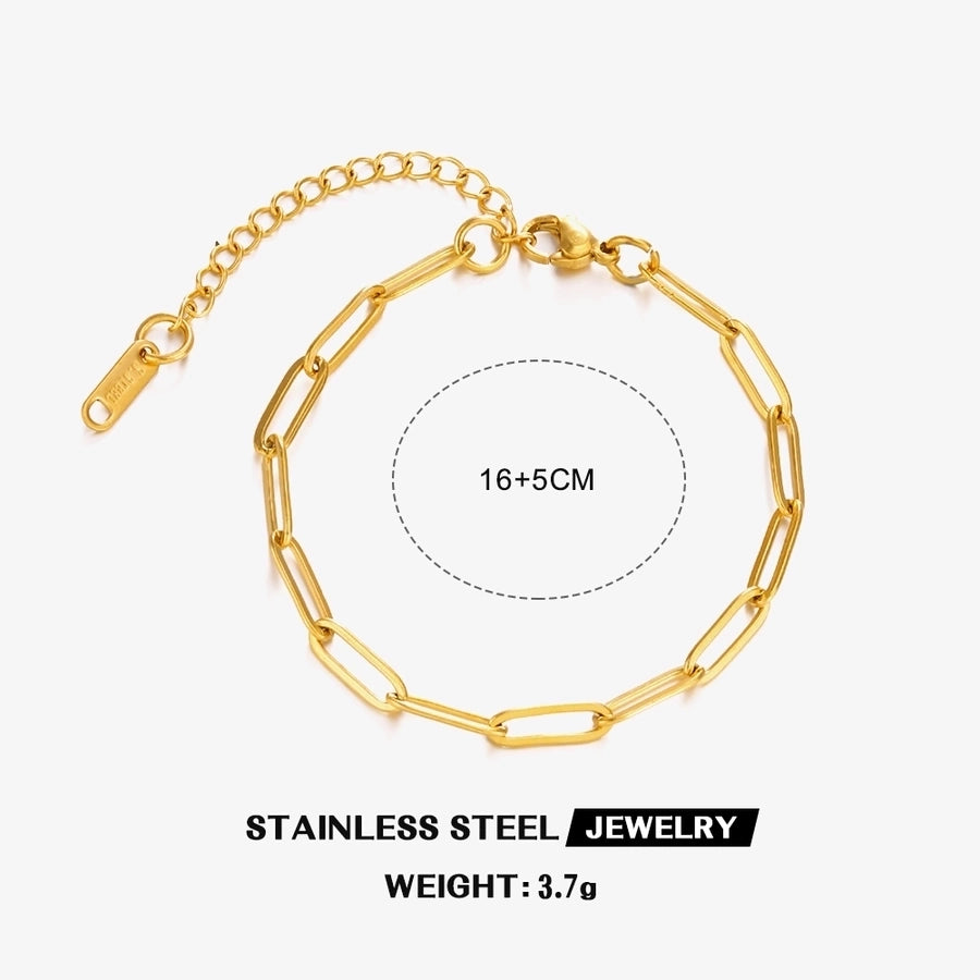 Link Chain Bracelet [304 Stainless Steel,18K Gold Plated]