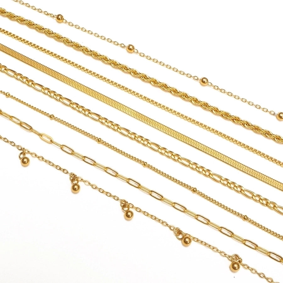 Pulseiras de corrente [316L de aço inoxidável, peito de ouro de 18k]