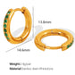 Colored Rhinestones Hoop Earrings [304 Stainless Steel,18K Gold Plated]