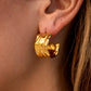 C Shape Geometric Solid ColorEarrings [316L Stainless Steel,18K Gold Plated]