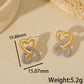 Luxurious Heart Shape Studs de oreja [304 acero inoxidable, 18k dorado chapado]