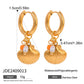 Stone Drop Earrings [304 Stainless Steel,18K Gold Plated]