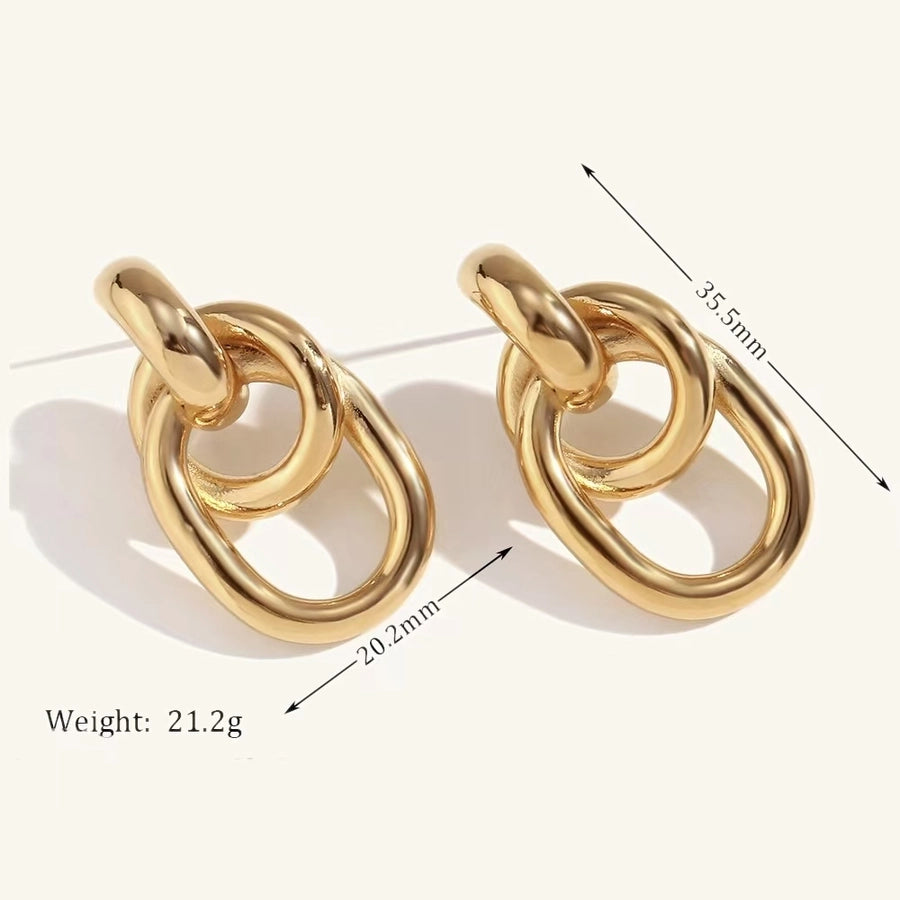 Mix Designs Drop Earrings [304 Stainless Steel,18K Gold Plated]