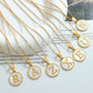 Letter Shell hanger ketting [304 roestvrij staal, 18K vergulde goud]