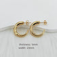 Mix Shape Moon Hoop Earrings [304 Stainless Steel,18K,24k Gold Plated]