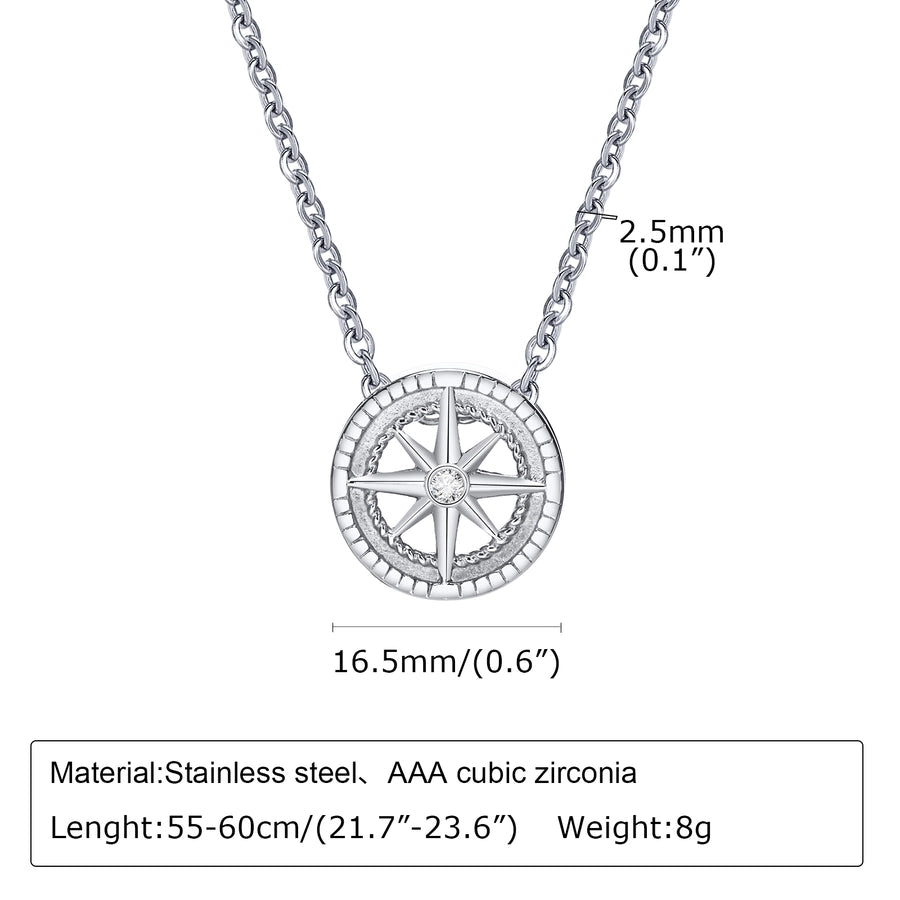 Basic Simple Style Round Pendant Necklace [304 Stainless Steel]