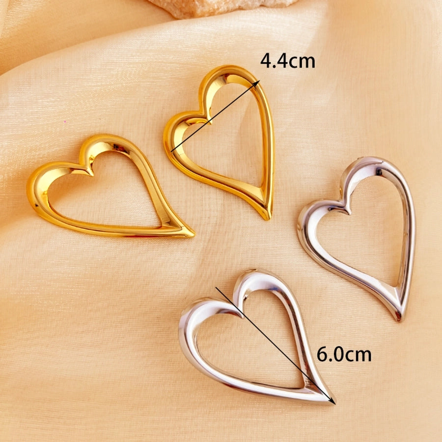 Hollow Heart Earrings [304 Stainless Steel]