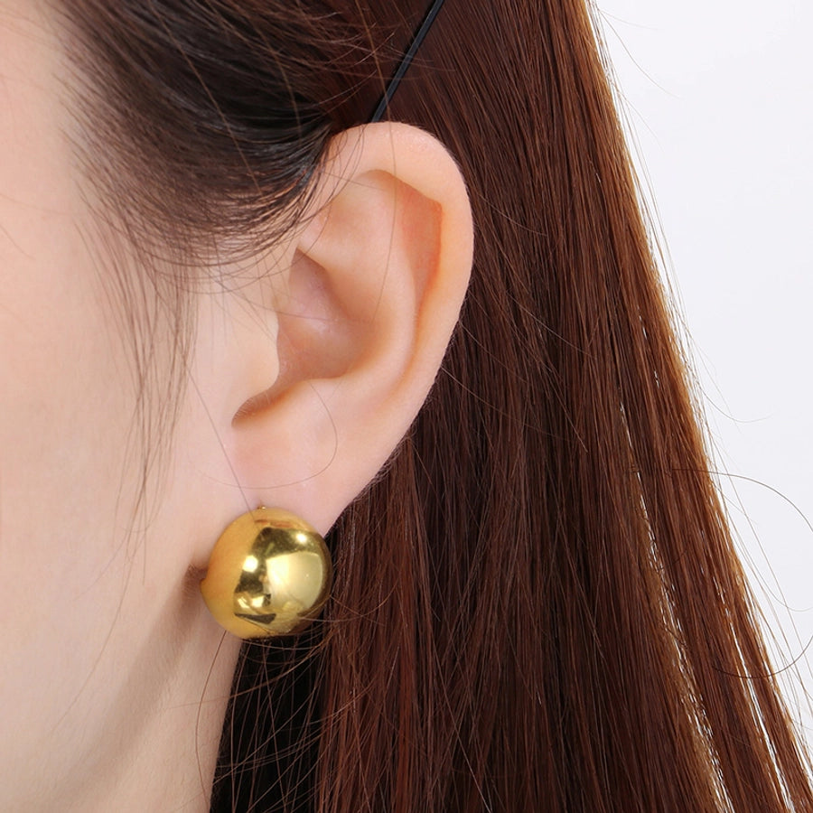 Semicircle Earrings [304 Stainless Steel,18K Gold Plated]