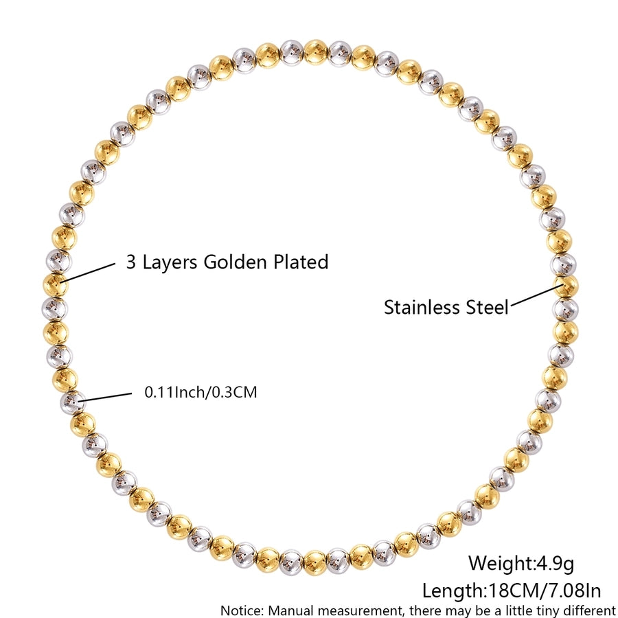 Round Beads Elastic Bracelet [304 Stainless Steel