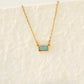 Modern Style RectangleZircon Necklace [304 Stainless Steel,18K Gold Plated]