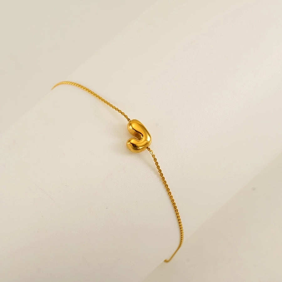 Simple Style Letter Bracelet [304 Stainless Steel,18K Gold Plated]