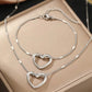 Heart Shape Hollow Jewelry Set [304 Stainless Steel,18K Gold Plated]