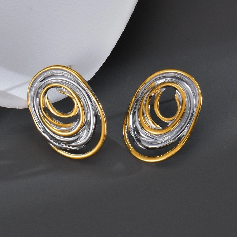 Mix Silver Gold Ear Stigs [304 rustfritt stål]