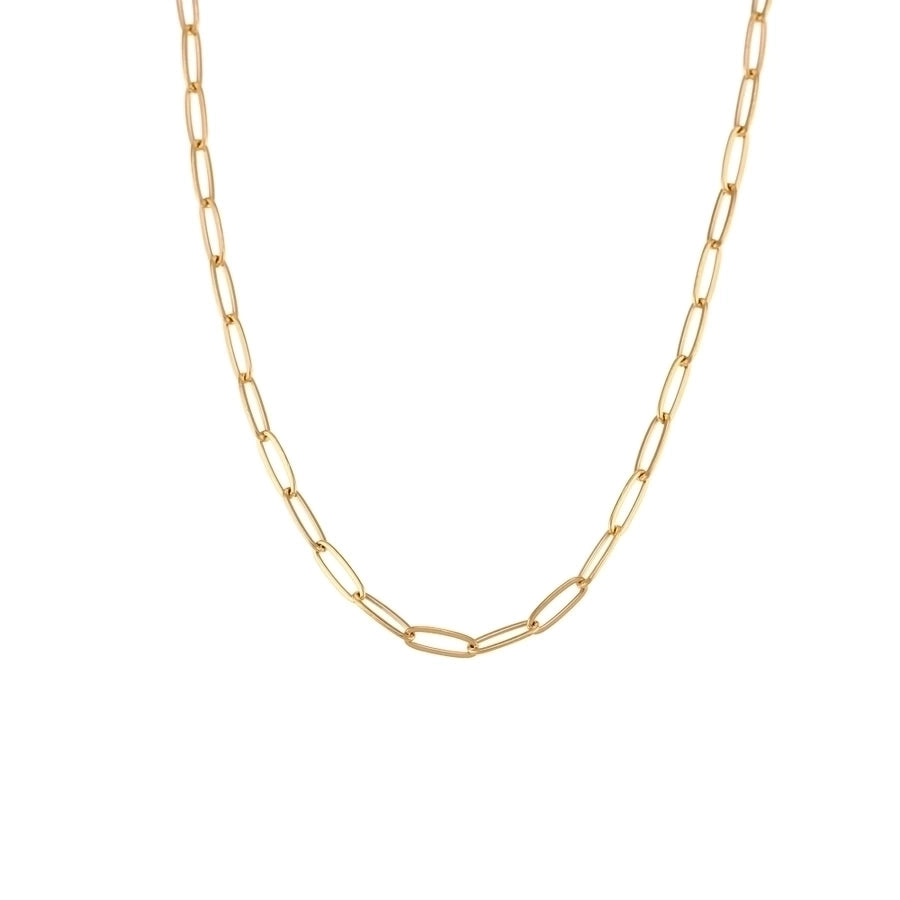 Paperclip Chain Necklace [304 Stainless Steel, 18K Gold Plated]