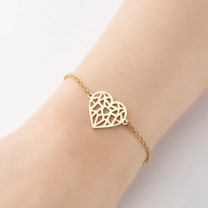 Fashion Shapes Chain Bracelet [201 Stainless Steel, 18K Gold Plated]