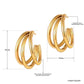 Triple Hoop Earrings Earrings [201 Stainless Steel,18K Gold Plated]