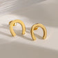 Horseshoe Stud Earrings [304 Stainless Steel,18K Gold Plated]