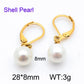 Round Oval Pearl Earrings [304 Stainless Steel]