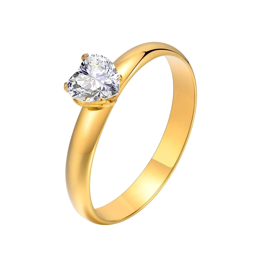 Heart Shape Zircon Ring [201 Stainless Steel]