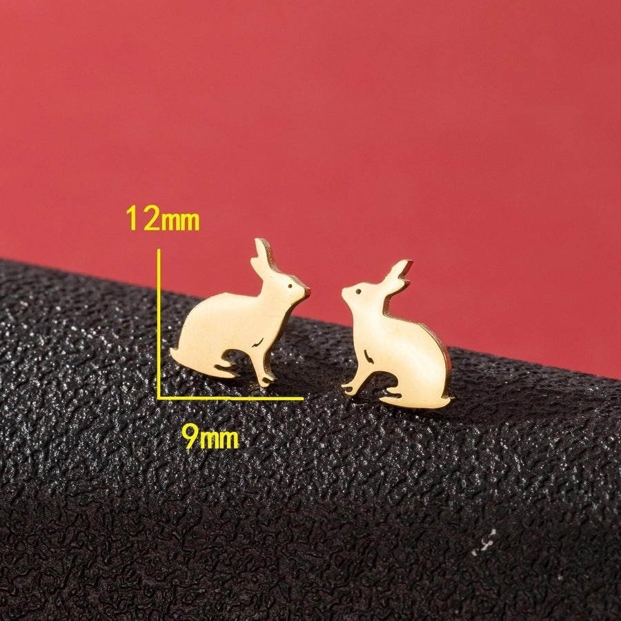 Animal Stud Earrings [304 Stainless Steel,18K Gold Plated]