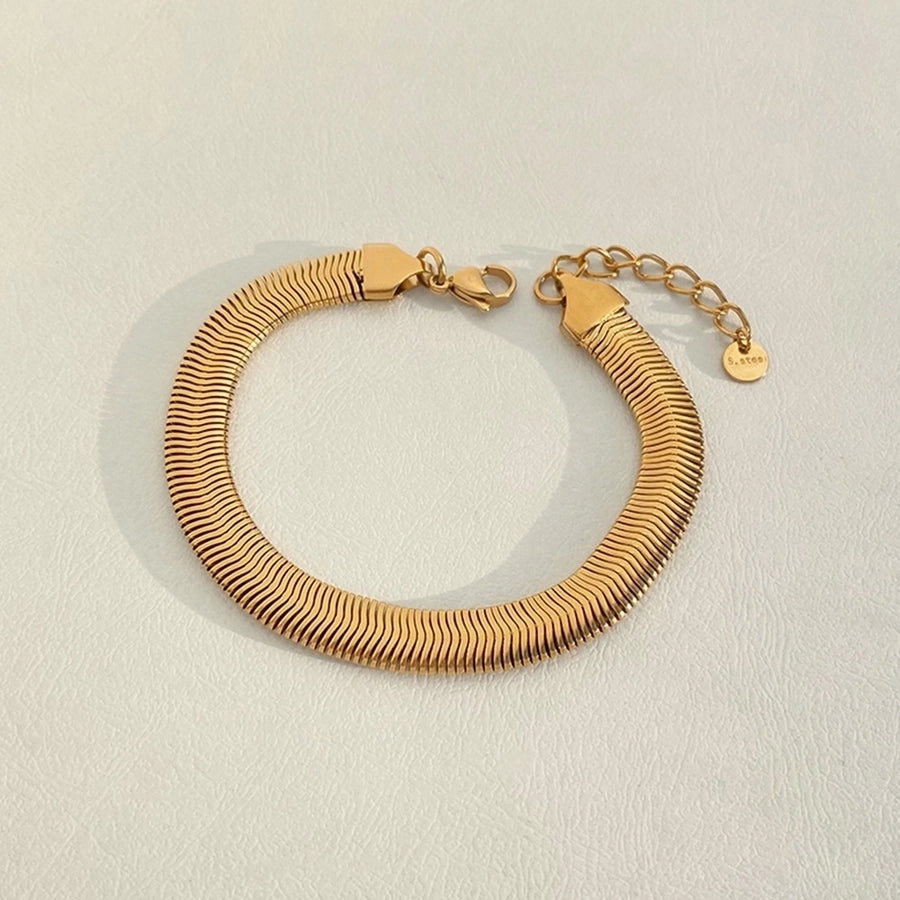 Thick Chain Bracelets [304 Stainless Steel,16K Gold Plated]