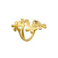 Elegante anello floreale per placcatura [304 in acciaio inossidabile 14k oro placcato]