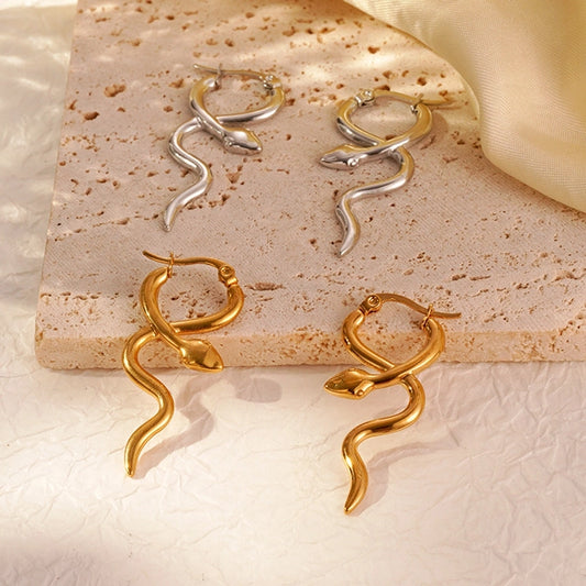 Snake Earrings [Stainless Steel]