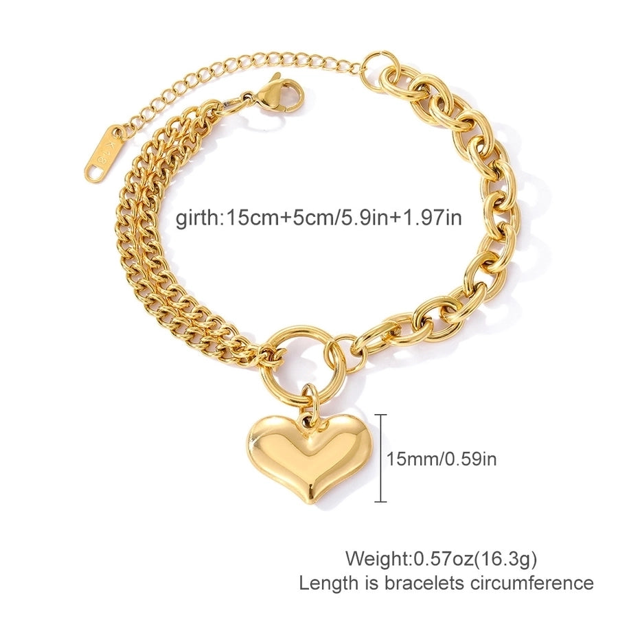 Multi Chain Heart Bracelet [Stainless Steel]