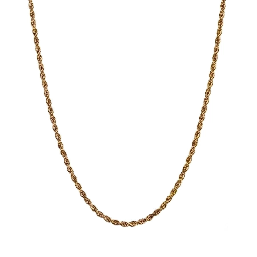 Collar de cadena de mezcla [304 acero inoxidable, 18K de oro chapado]