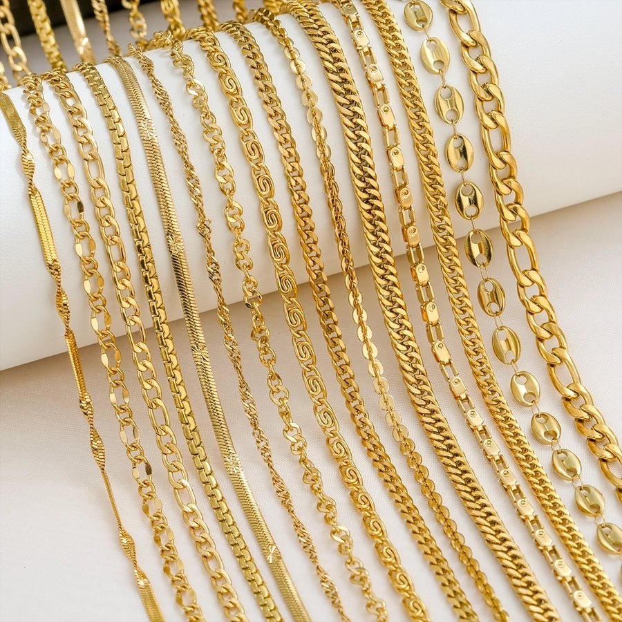 Chain Necklace [304 Stainless Steel,18K Gold Plated]