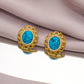 Elegant Oval Blue Stone Earrings [316 Stainless Steel]