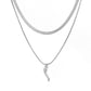 Moon Water Droplets Double Layer Necklaces  [304 Stainless Steel]