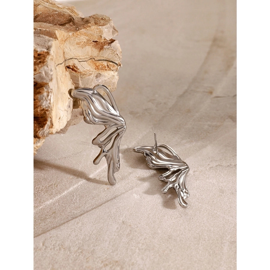 River Butterfly Wings Earrings [304 Stainless Steel]