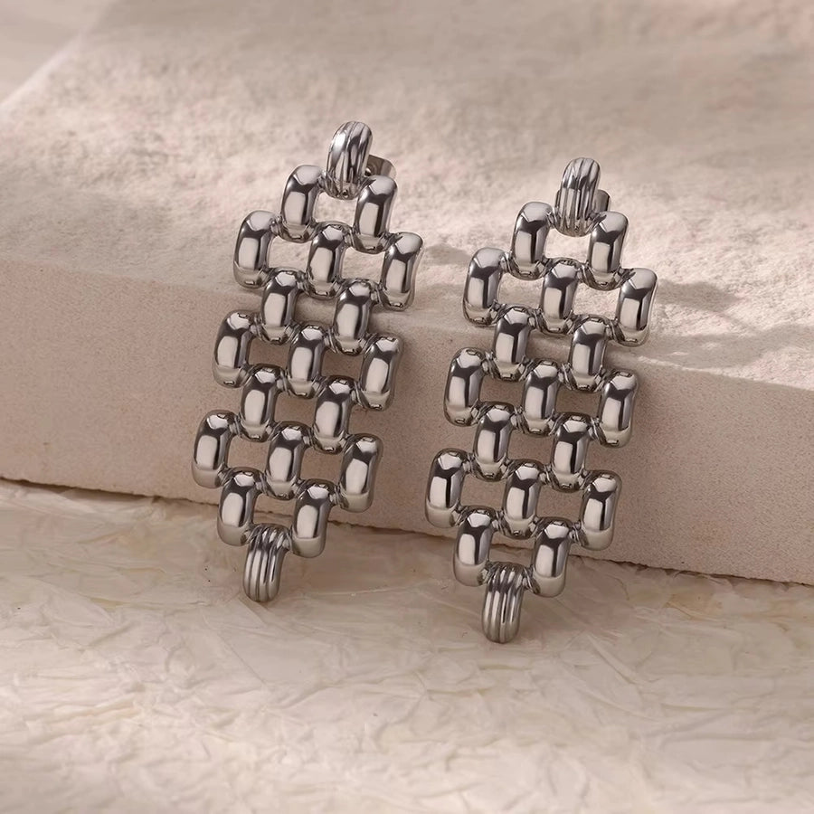 Modern Style Geometric Flower Ear Studs  [304 Stainless Steel]