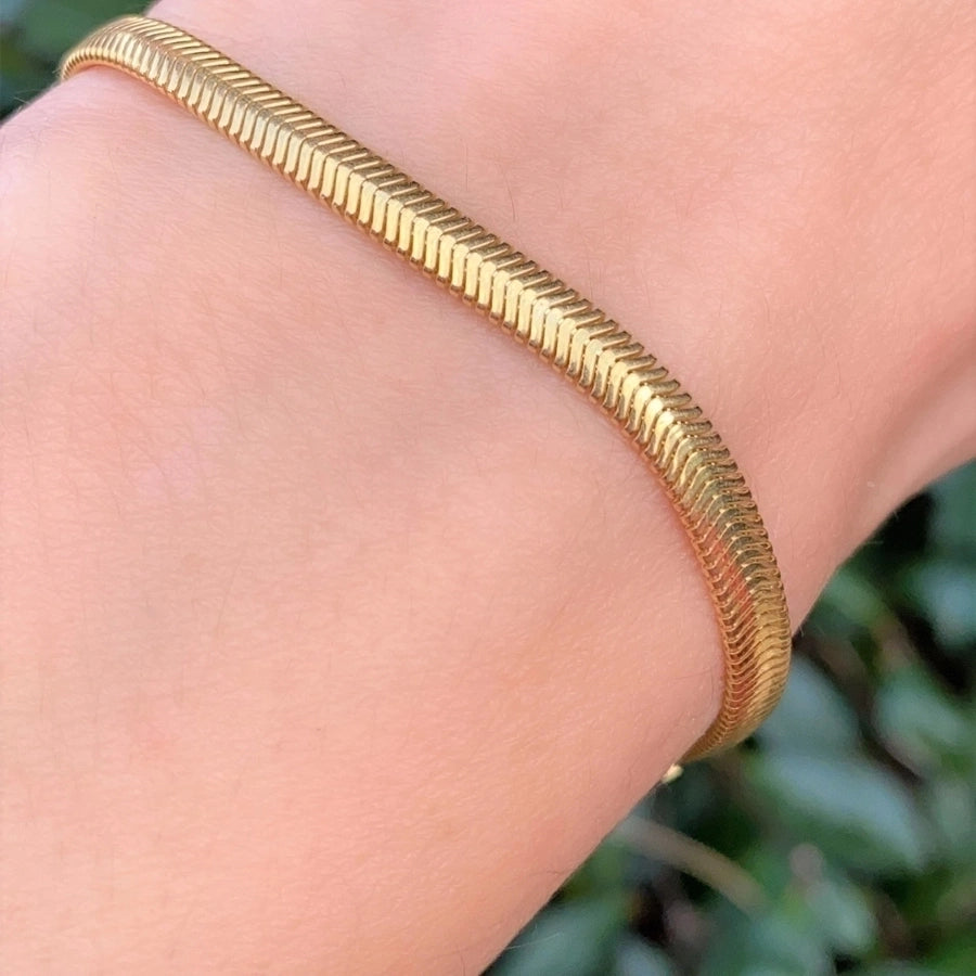 Braceletas de cadena [316L de acero inoxidable, 18K de oro chapado]