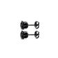 Black Shiny Round Ear Studs Earrings [304 Stainless Steel]