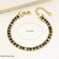 Black Beads Chain Bracelets[304 Stainless Steel, 14K Gold Plated]