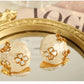 French Style Flower Resin Earrings [304 Stainless Steel,18K Gold Plated]