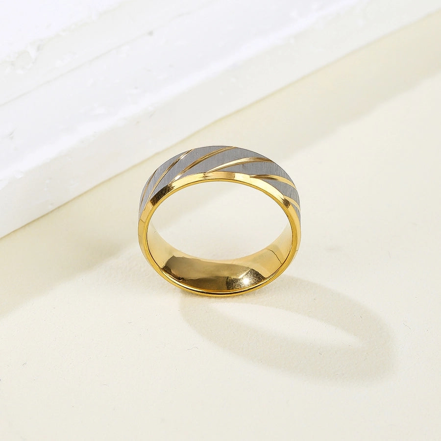 Spiral Stripe Ring [304 Stainless Steel 14K Gold Plated]