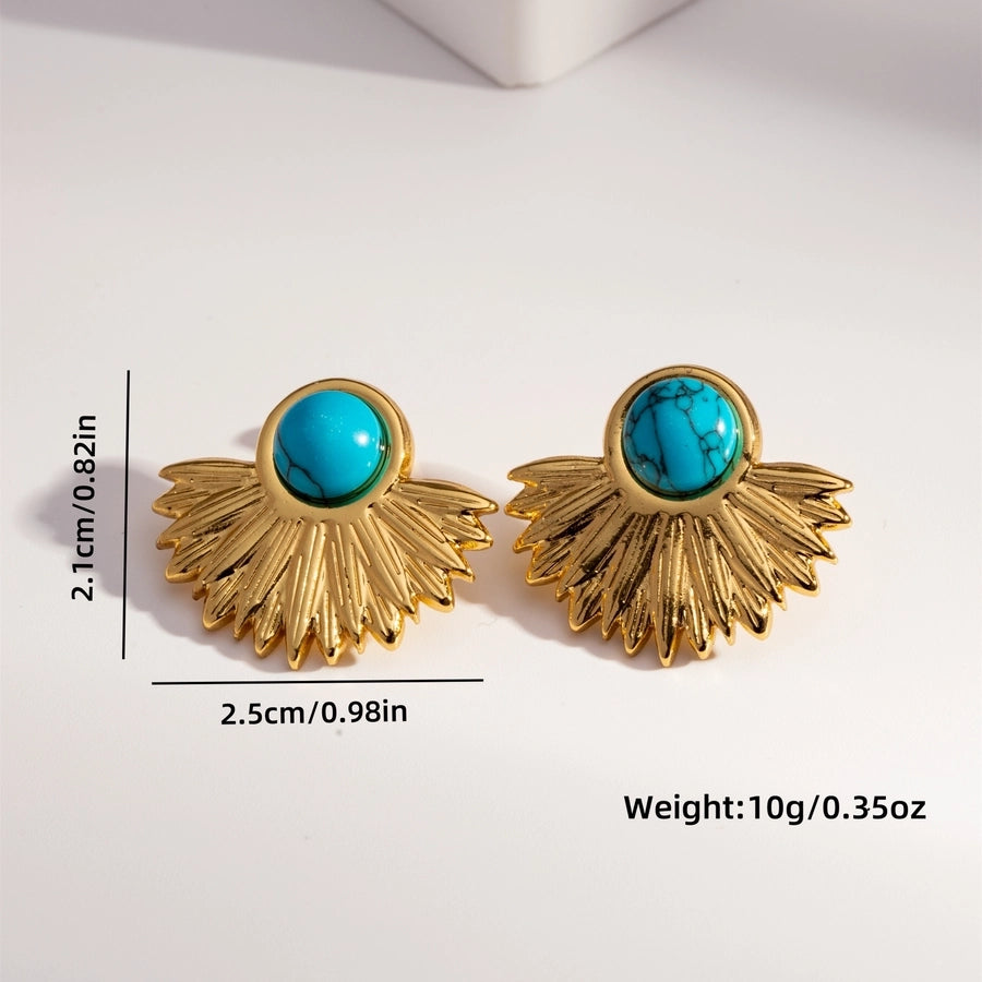 Vintage Turquoise Earrings [304 Stainless Steel,18K Gold Plated]